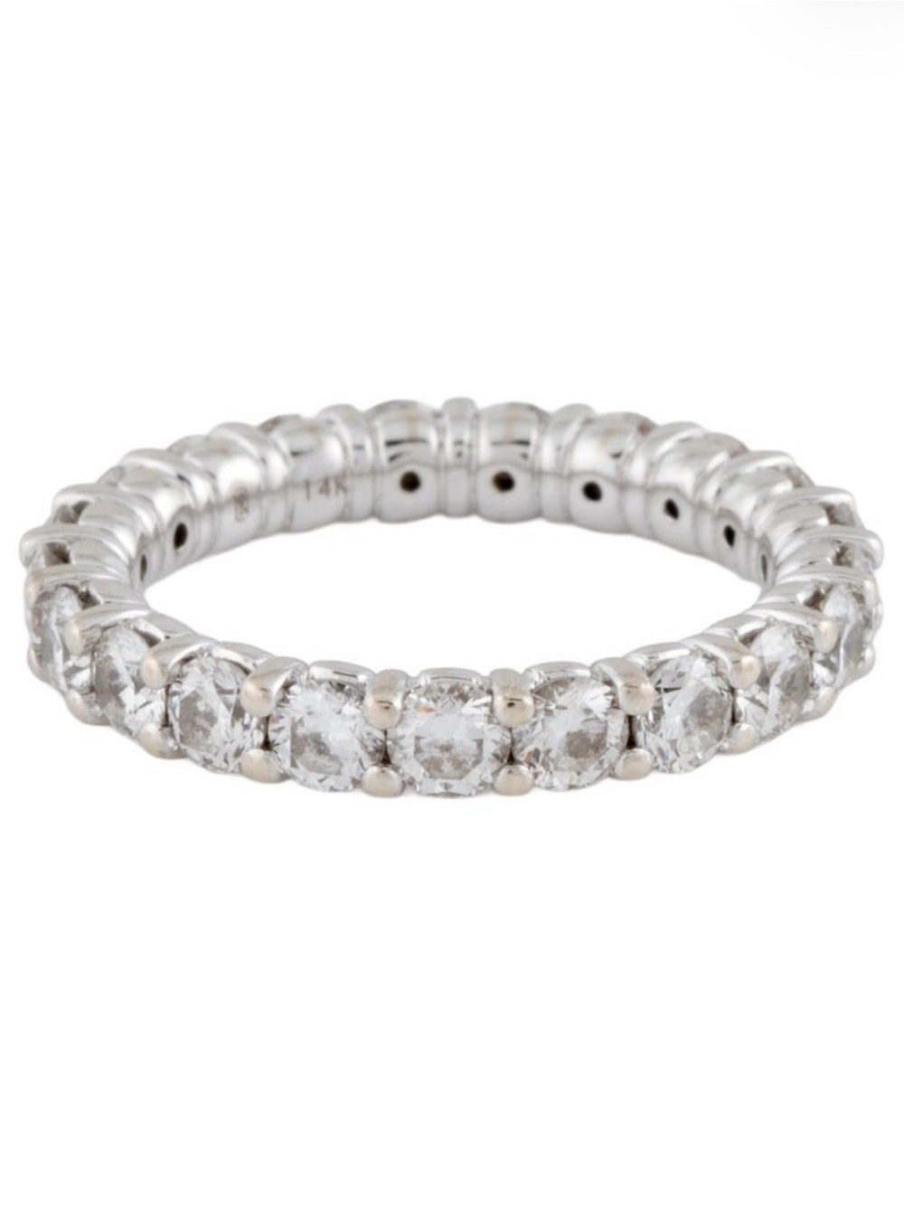 Blue Nile 14k white gold 3tcw. Round Cut Diamond Eternity Band in White